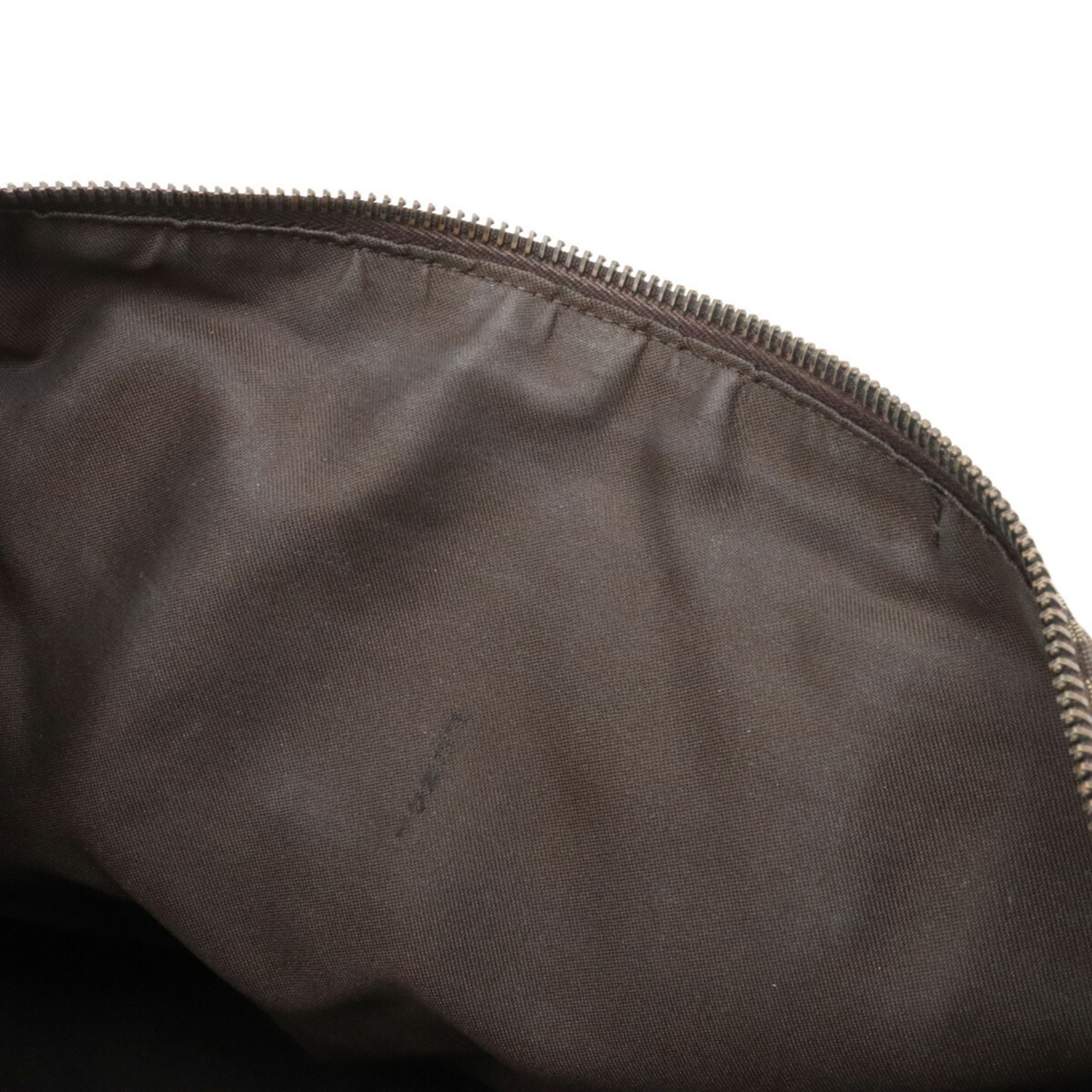 FENDI Zucchino Zucca pattern tote bag handbag canvas leather dark brown beige 8BH134