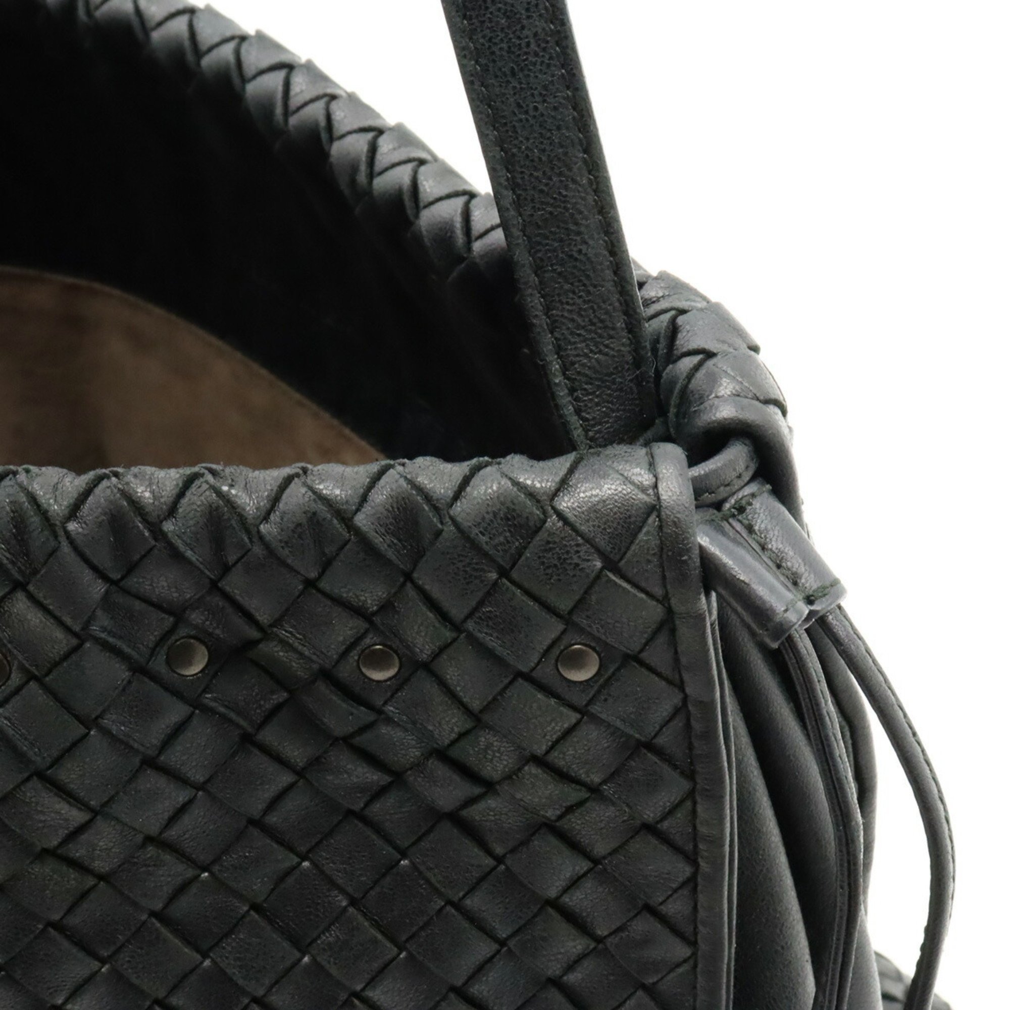 BOTTEGA VENETA Bottega Veneta Intrecciato Shoulder Bag Leather Black 323765