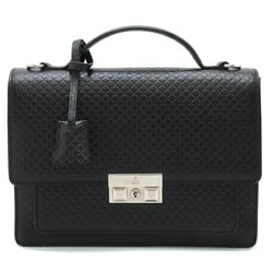 GUCCI Diamante Second Bag Clutch Handbag Leather Black 223650