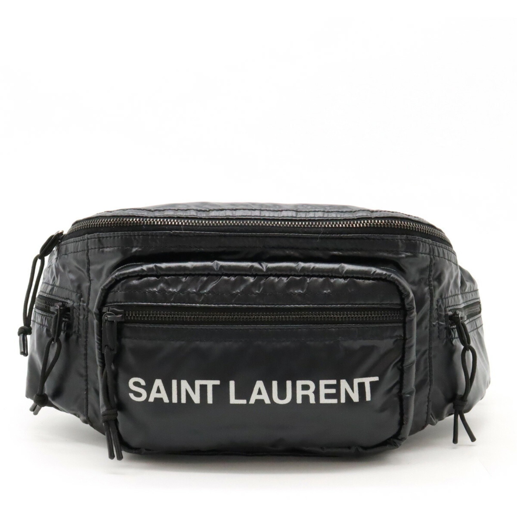 SAINT LAURENT PARIS YSL Yves Saint Laurent NUXX Waist Bag Body Nylon Black 581375