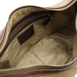 PRADA Prada Jacquard Bag Canvas Leather CORDA Beige MORO Dark Brown Purchased at an overseas boutique BR3423