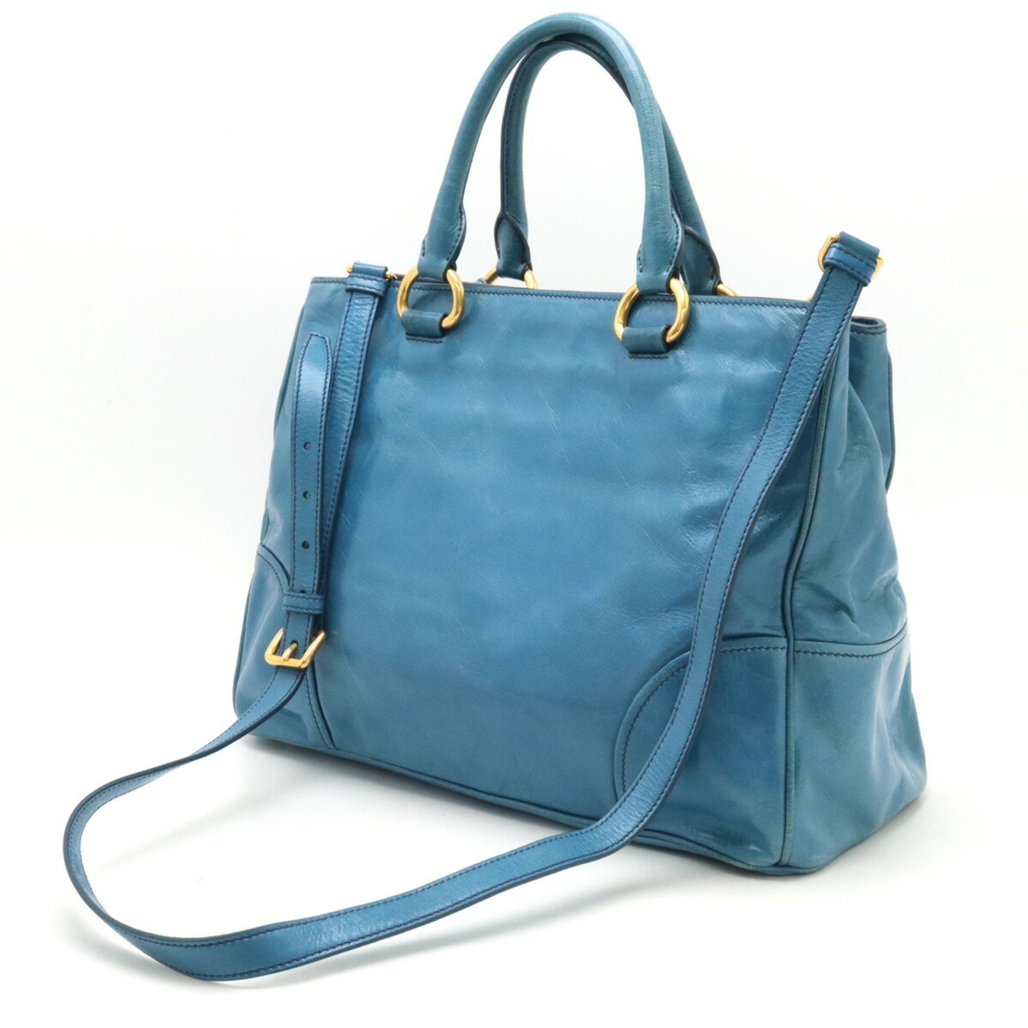 Miu Miu Miu VITELLO SHINE handbag shoulder bag leather OCEANO blue purchased from Japanese outlet RN1092