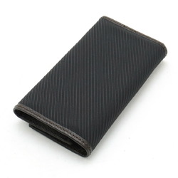 dunhill Sidecar Key Case, 6 Canvas, Leather, Black, Dark Brown, OM5020E
