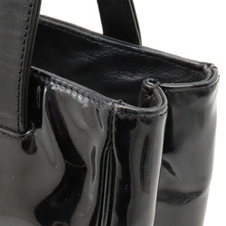 CHANEL Coco Mark Triple Punching Tote Bag Patent Leather Black