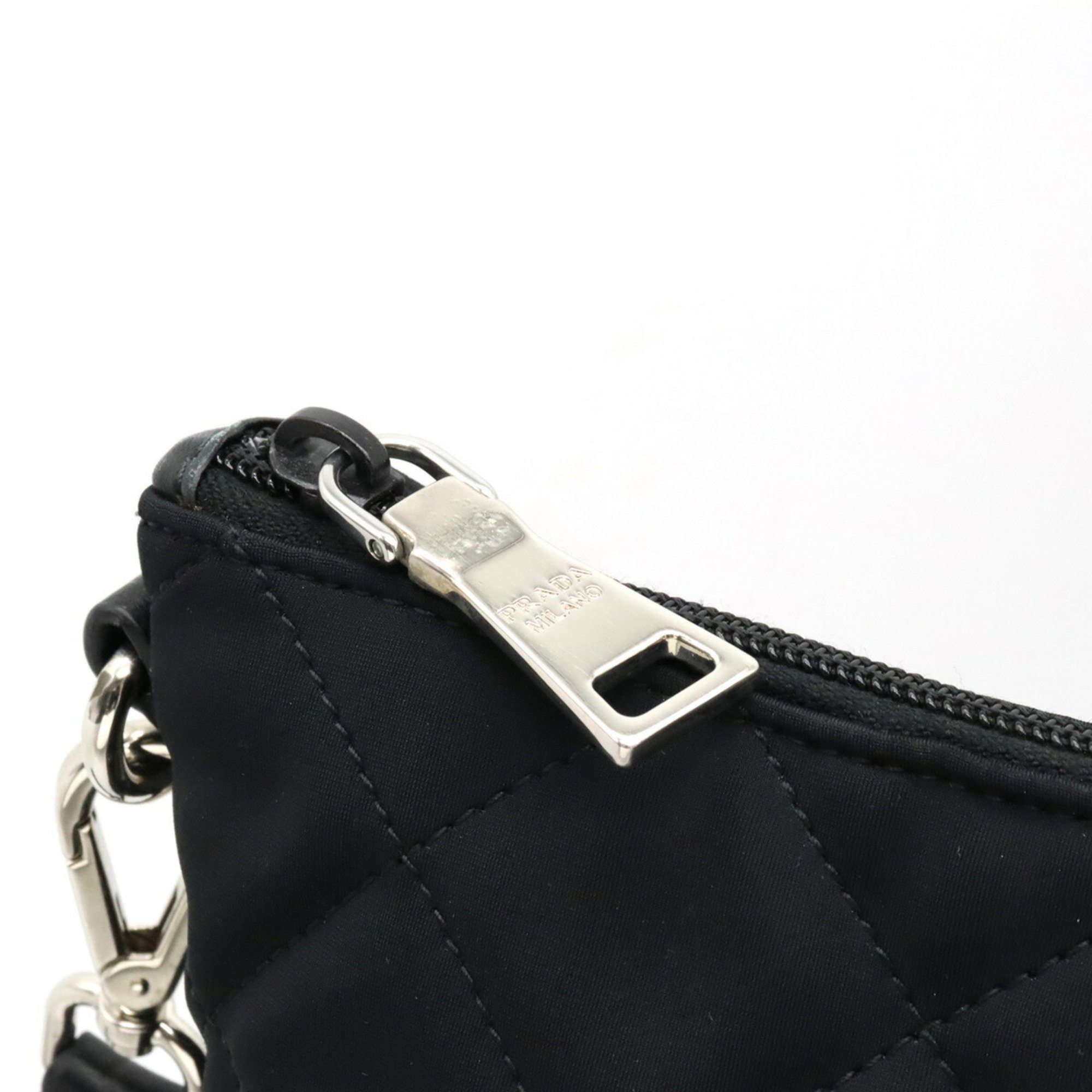 PRADA Prada Quilted Tote Bag Shoulder Nylon Leather NERO Black Purchased at Japan Outlet BN2149