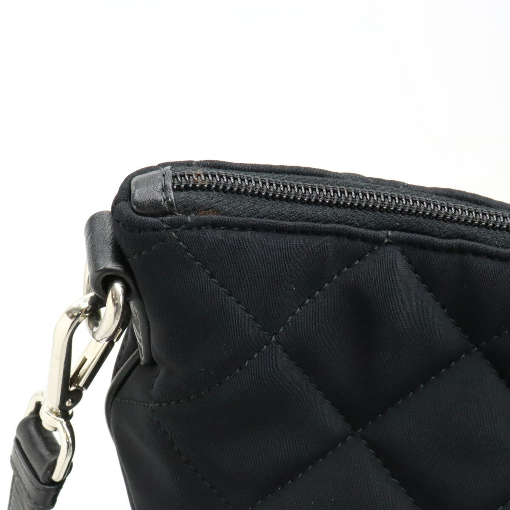 PRADA Prada Quilted Tote Bag Shoulder Nylon Leather NERO Black Purchased at Japan Outlet BN2149