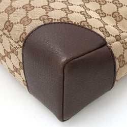 GUCCI GG canvas shoulder bag leather khaki beige brown dark 110054