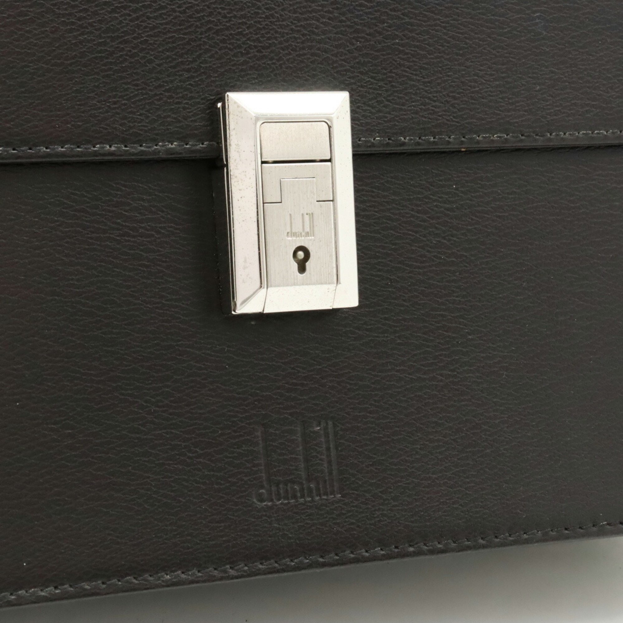 dunhill second bag clutch men's leather dark brown key missing LT9010A