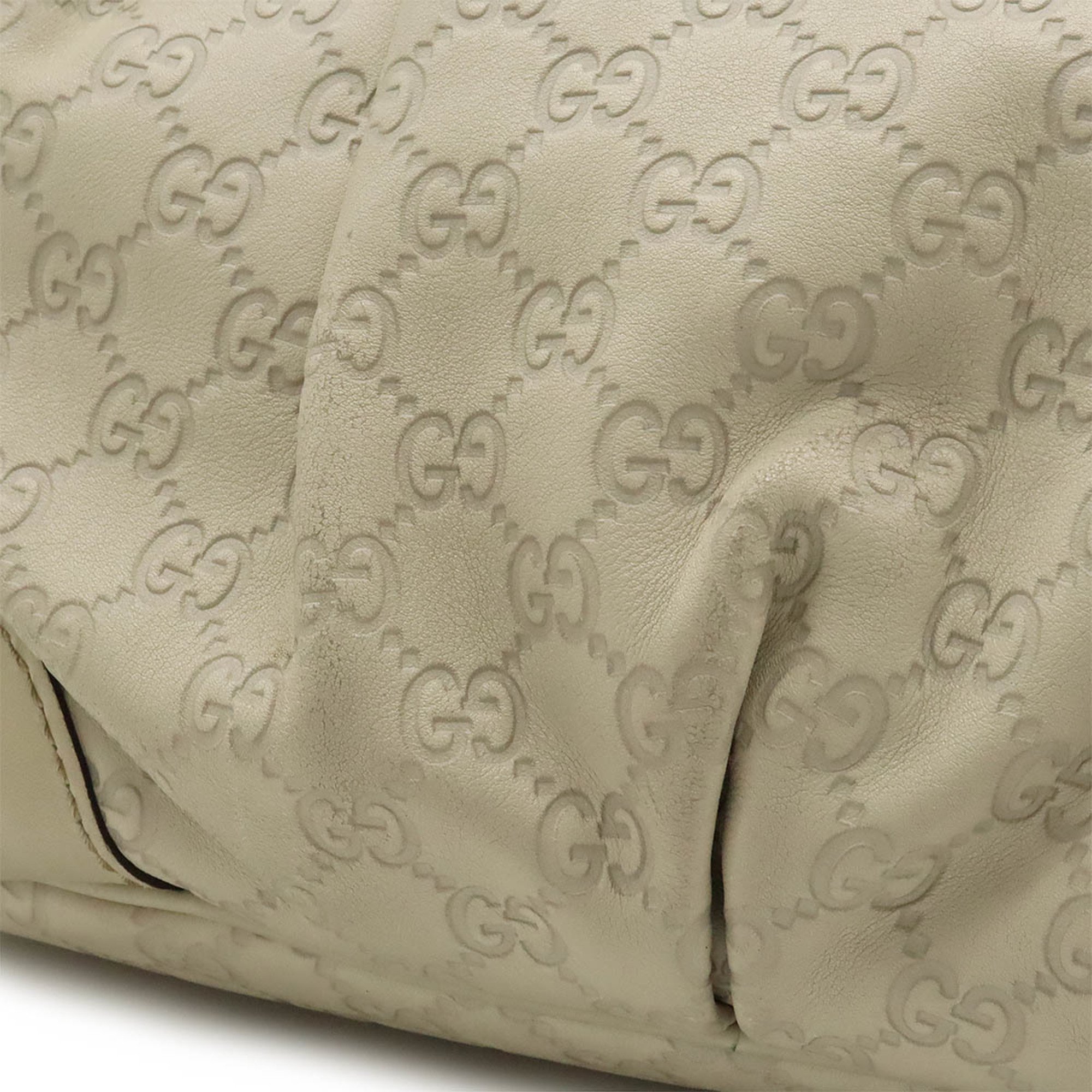 GUCCI Guccissima Sukey Tote Bag Shoulder Leather Ivory White 247902