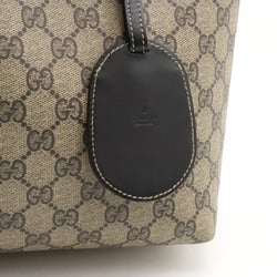 GUCCI GG Supreme reversible tote bag shoulder PVC leather beige black 372613