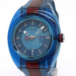 GUCCI Gucci Sync Blue Dial Stainless Steel Rubber Interlocking G Shelly Men's Quartz Watch 137.1 YA137104A