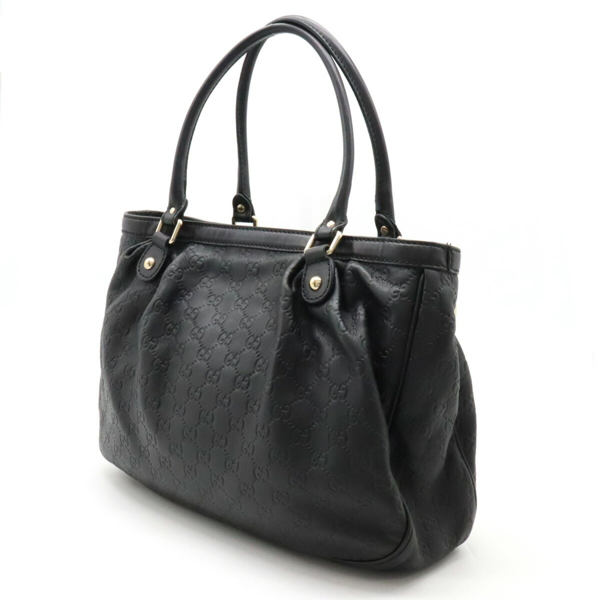 GUCCI Guccissima Sukey Tote Bag Shoulder Leather Black 296835