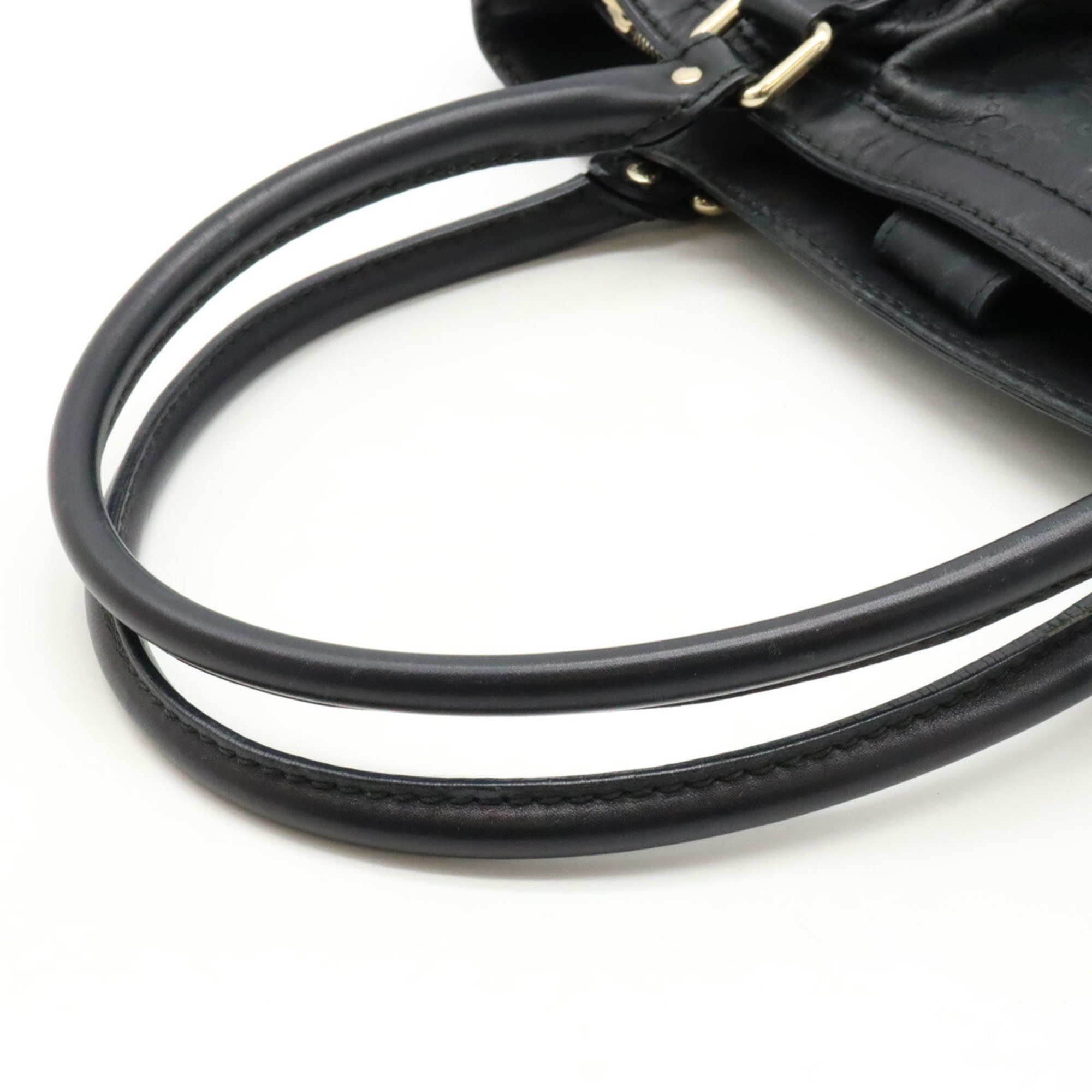 GUCCI Guccissima Sukey Tote Bag Shoulder Leather Black 296835