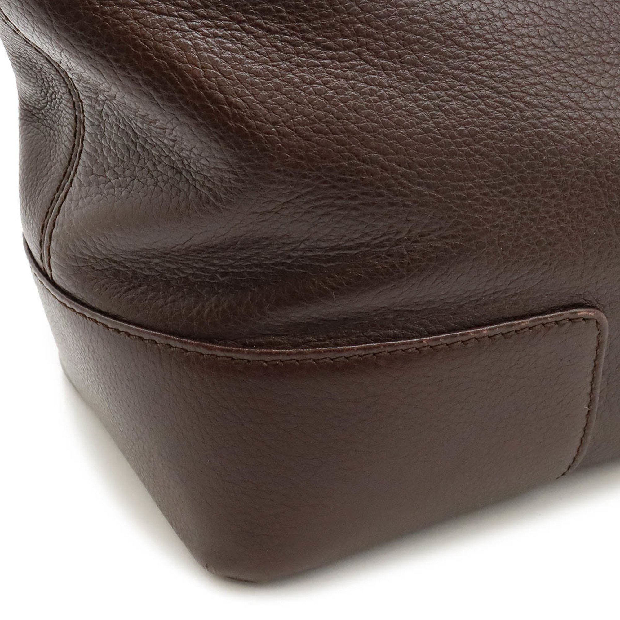 LOEWE Fusta Anagram Amazona Tote Bag Handbag Leather Dark Brown