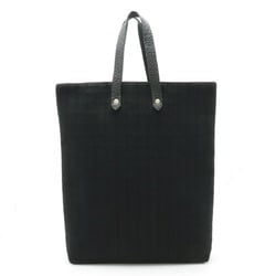 HERMES Amedaba Diago GM Tote Bag Handbag Cotton Canvas Leather Black