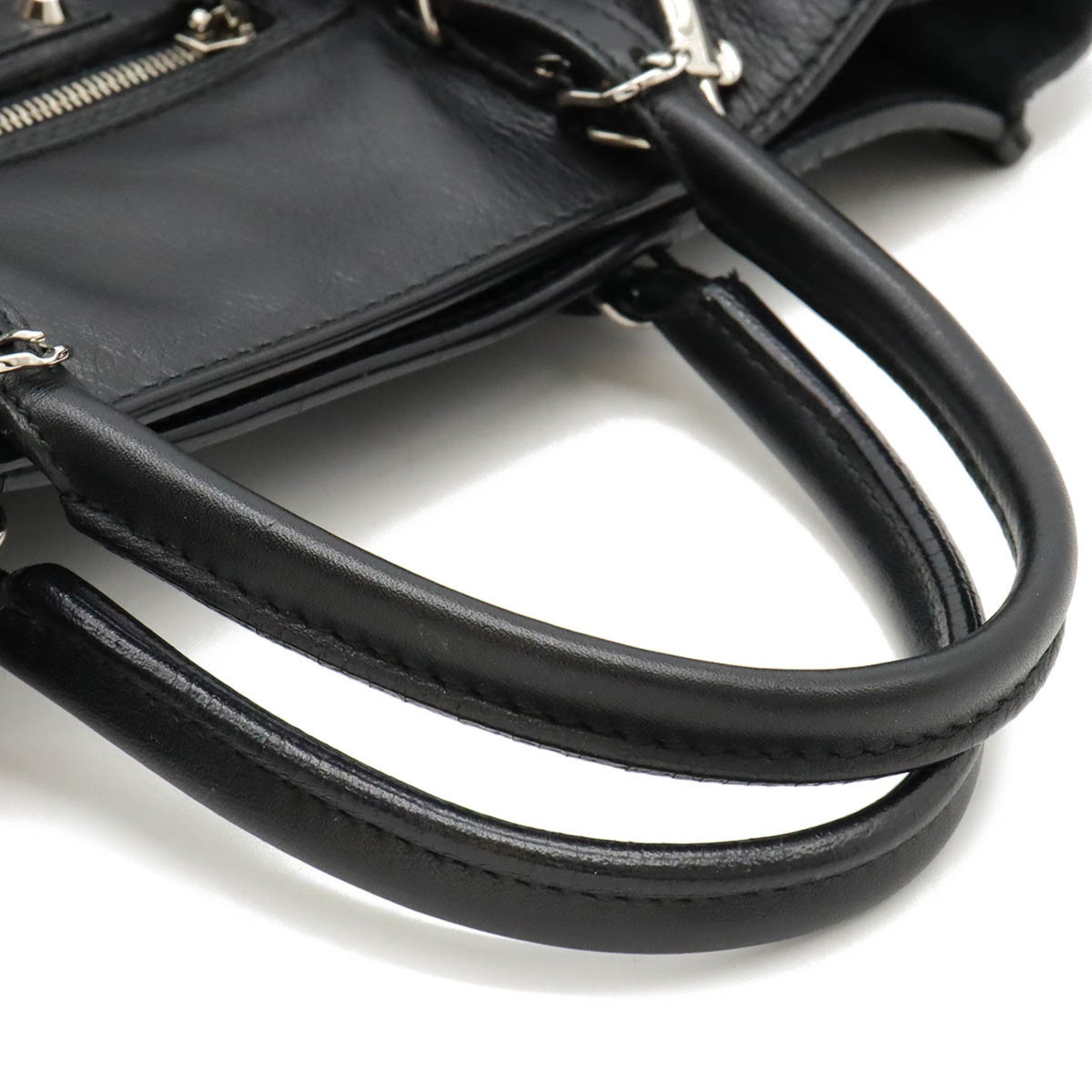 BALENCIAGA Paper A6 Zip Around Handbag Tote Bag Leather Black 370926