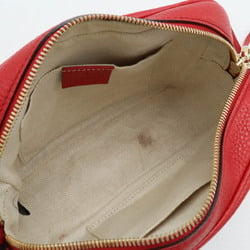GUCCI Soho Small Disco Shoulder Bag Pochette Tassel Leather Red 308364