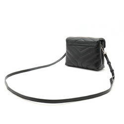 SAINT LAURENT PARIS Yves Saint Laurent YSL Monogram Lulu Toy Bag Shoulder Leather Black 467072