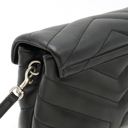 SAINT LAURENT PARIS Yves Saint Laurent YSL Monogram Lulu Toy Bag Shoulder Leather Black 467072