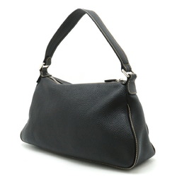 CHANEL Shoulder Bag Tassel Leather Black