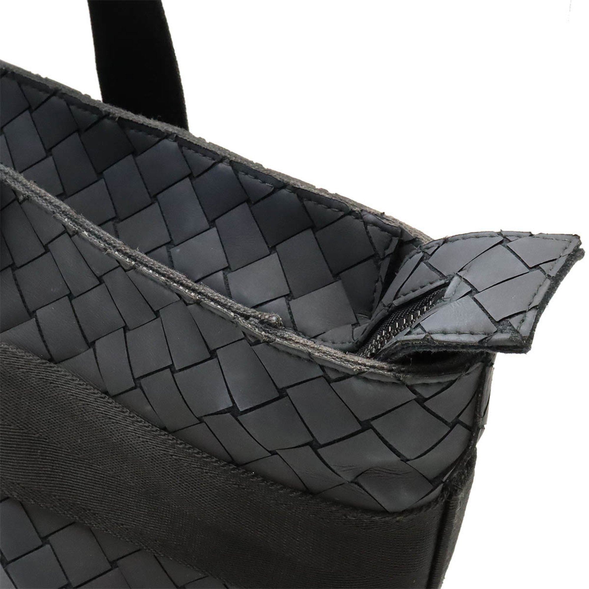 BOTTEGA VENETA New Rubber Intrecciato Tote Bag Shoulder Black 651681