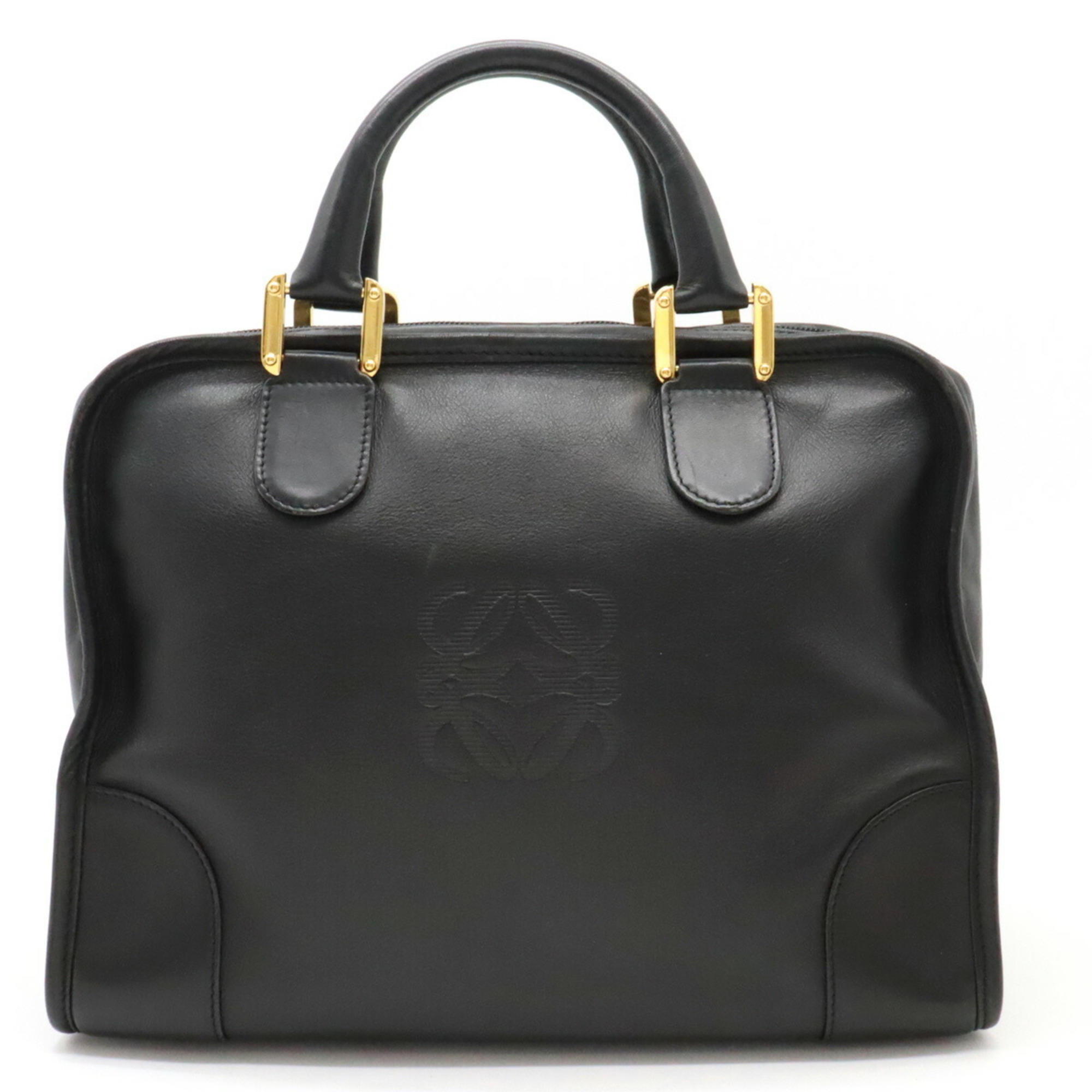 LOEWE Anagram Amazona 32 Handbag Boston Bag Leather Black