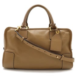 LOEWE Amazona 36 Anagram Handbag Boston Bag Shoulder Leather Mink Brown 352.30.N22