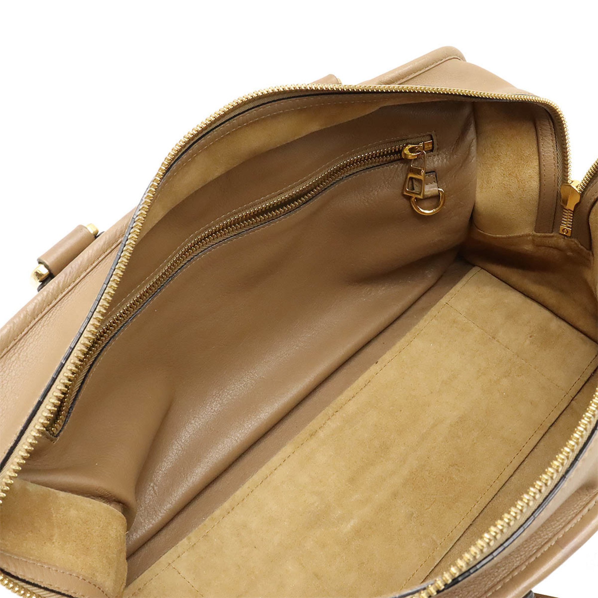 LOEWE Amazona 36 Anagram Handbag Boston Bag Shoulder Leather Mink Brown 352.30.N22