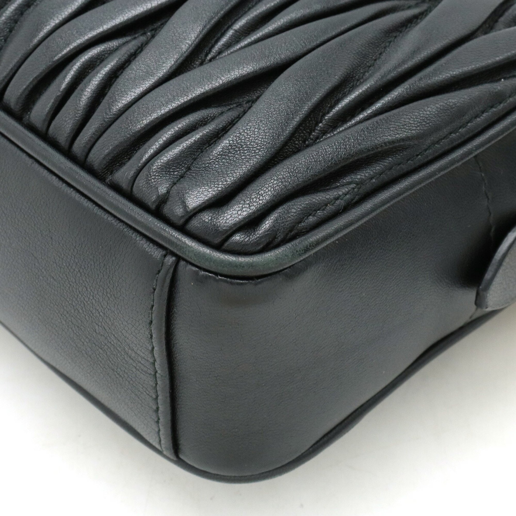 Miu Miu Miu Matelasse Shoulder Bag Chain Clutch Leather Black Purchased at a Japanese Boutique 5BH118