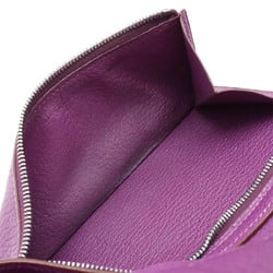 HERMES Bearn Classic Bi-fold Long Wallet Chevre Leather Purple H Stamp