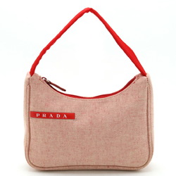 PRADA Prada Sport Pouch Handbag Canvas Nylon Red Beige MV515