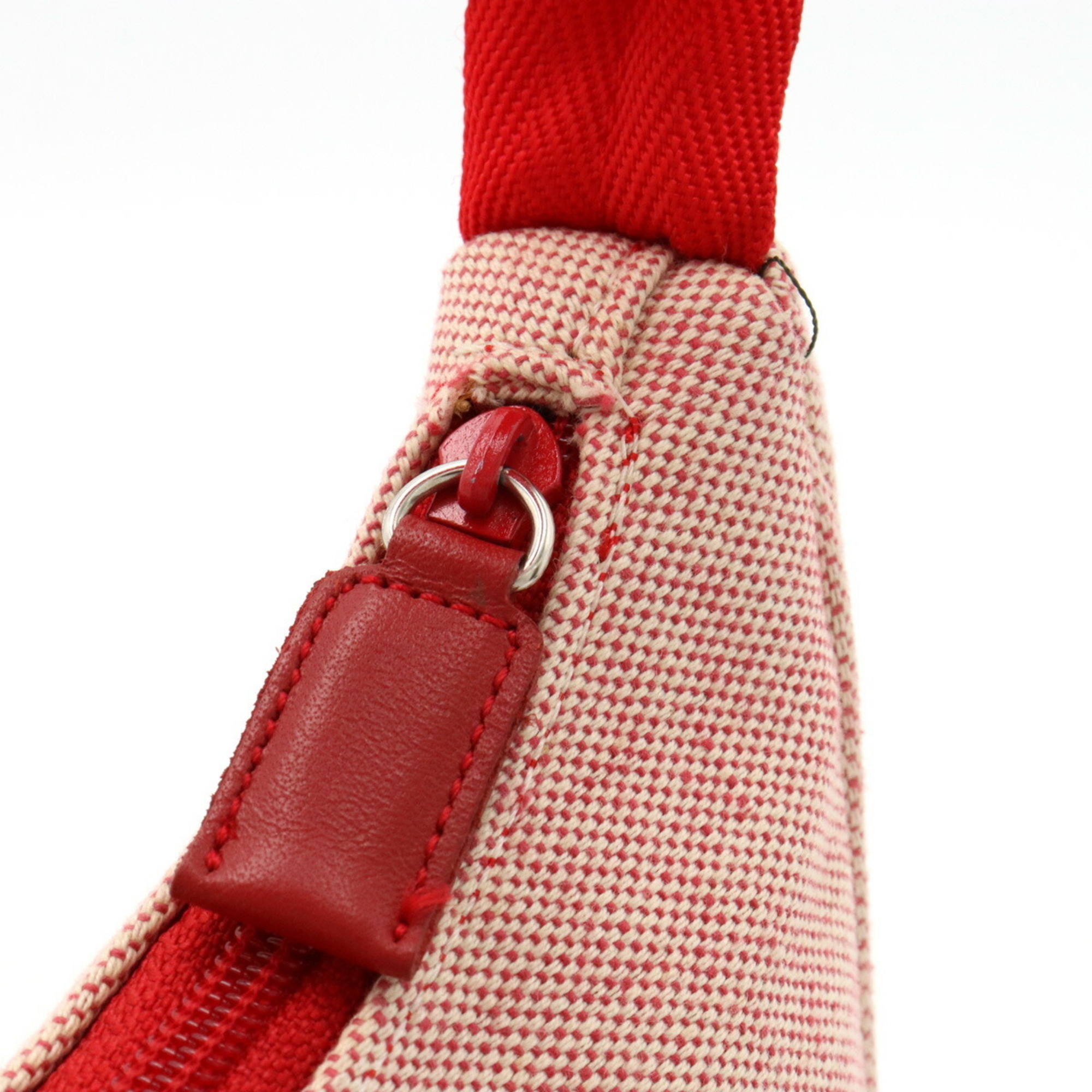 PRADA Prada Sport Pouch Handbag Canvas Nylon Red Beige MV515