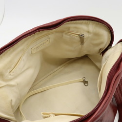 CHANEL Unlimited Embossed Boston Bag Tote Shoulder Leather Bordeaux 6123