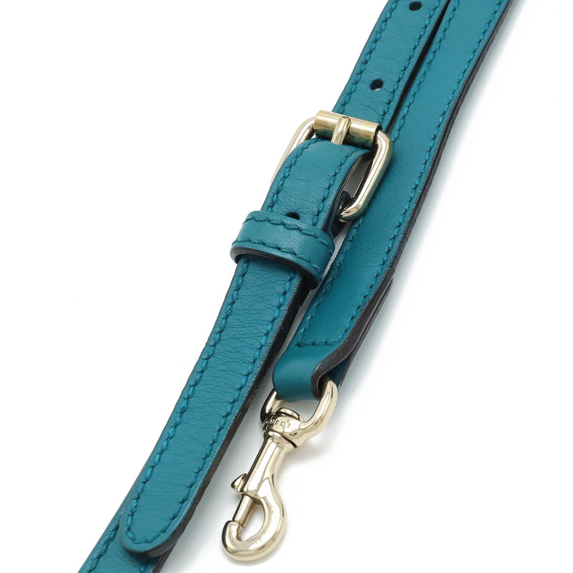 GUCCI Micro Guccissima Handbag Shoulder Bag Leather Turquoise Blue 449654