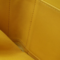 CHANEL Chevron V-stitch Coco Mark Tri-fold Wallet Leather Yellow A81900