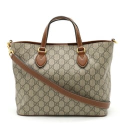 GUCCI GG Supreme handbag tote bag PVC leather beige brown 473887