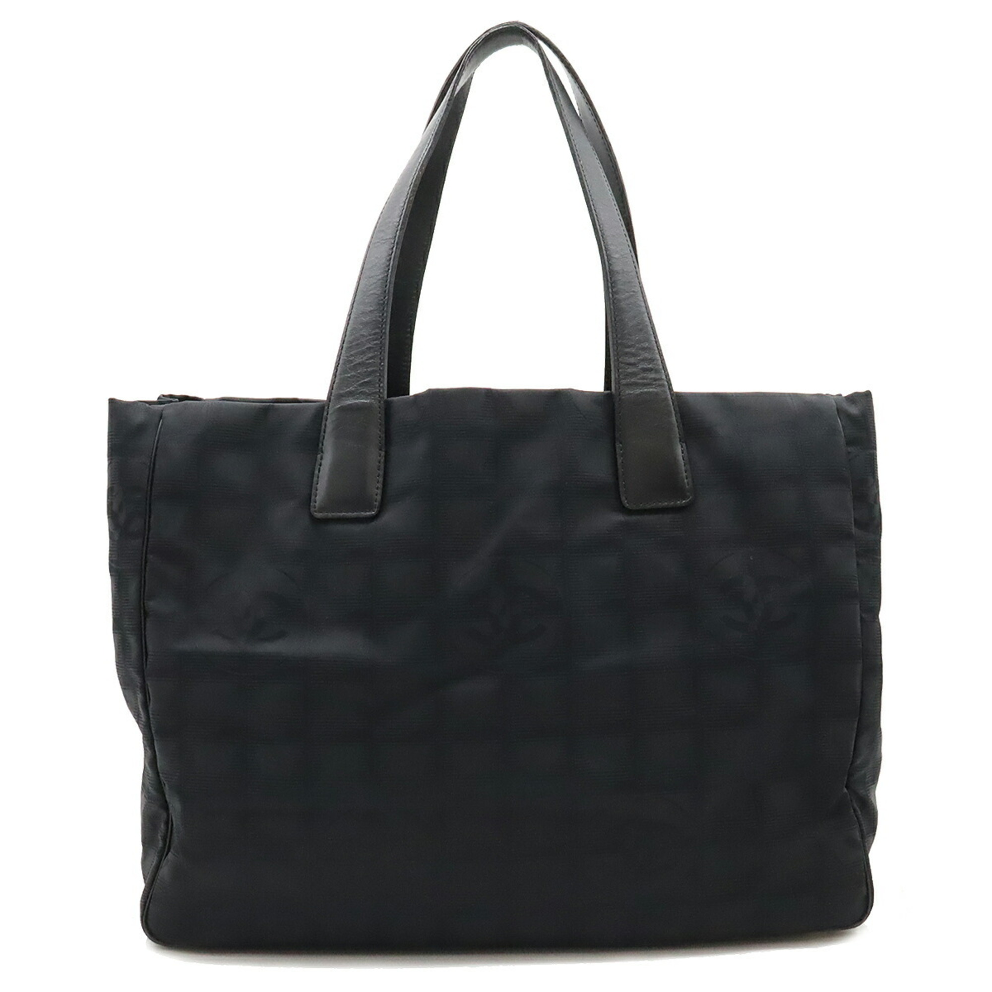 CHANEL New Travel Line Tote MM Bag Shoulder Nylon Jacquard Black A15991