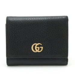 GUCCI GG Marmont Petit Compact Wallet W Double Leather Black 474746