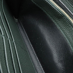 SAINT LAURENT PARIS YSL Yves Saint Laurent Monogram Round Long Wallet Leather Dark Green 414570