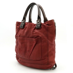 Chloé Chloe Bon Voyage Tote Bag Handbag Leather Burgundy Red Dark Brown