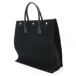 SAINT LAURENT PARIS YSL Yves Saint Laurent RIVE GAUCHE Tote Bag Canvas Leather Black 631382