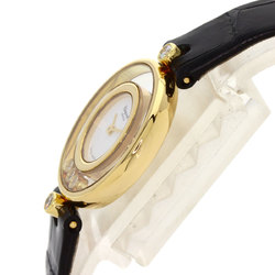 Chopard 20 4802 Happy Diamonds Watch, 18K Yellow Gold, Leather, Women's