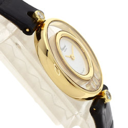 Chopard 20 4802 Happy Diamonds Watch, 18K Yellow Gold, Leather, Women's