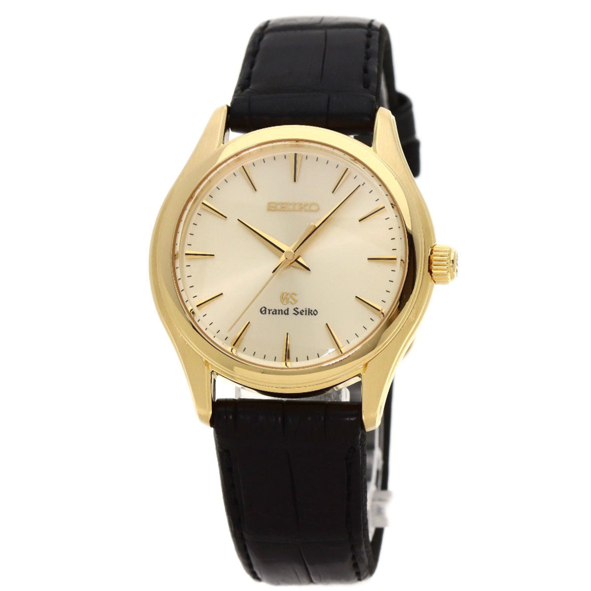 Seiko SBGX038 9F61-0A30 Grand Watch K18 Yellow Gold Leather Men's
