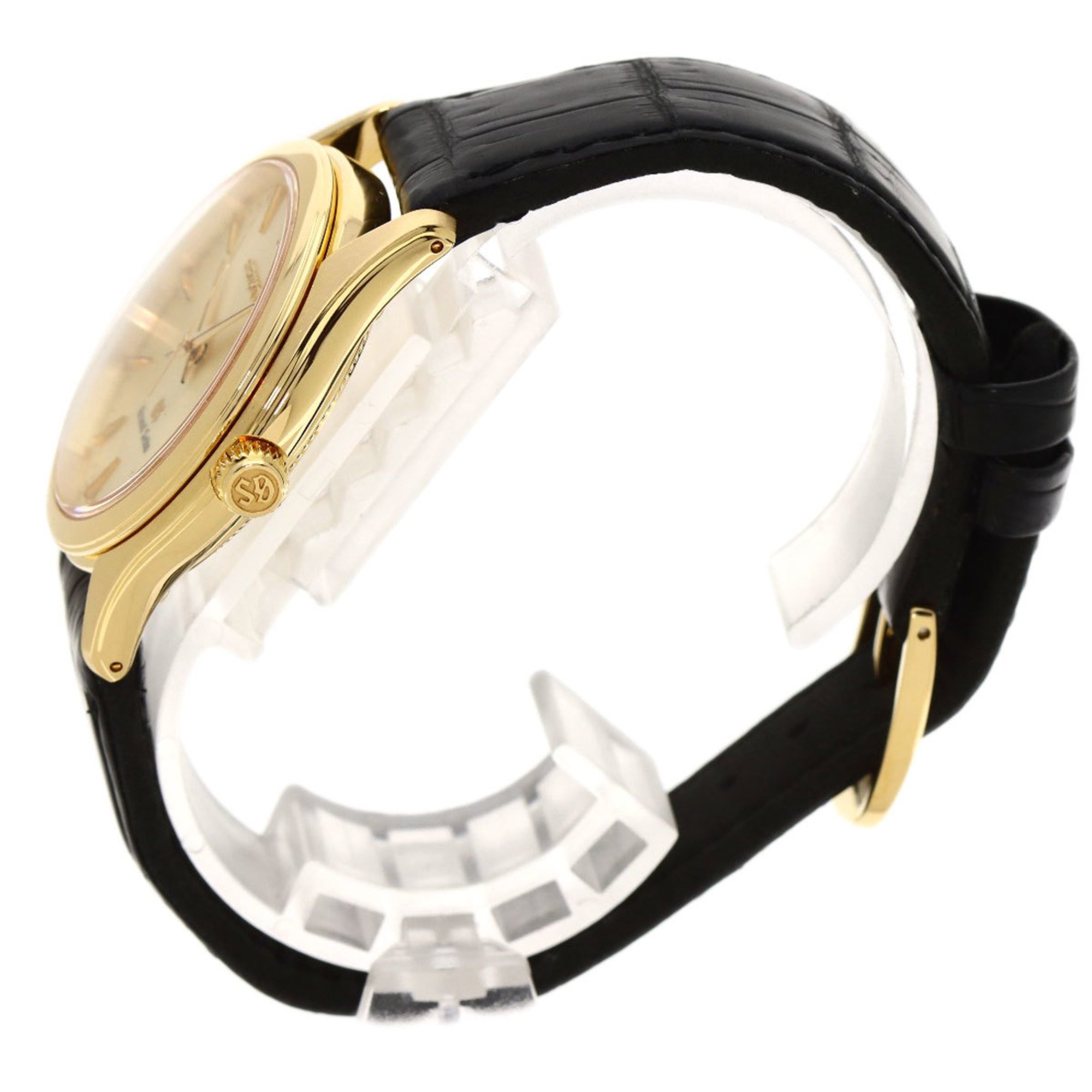 Seiko SBGX038 9F61-0A30 Grand Watch K18 Yellow Gold Leather Men's