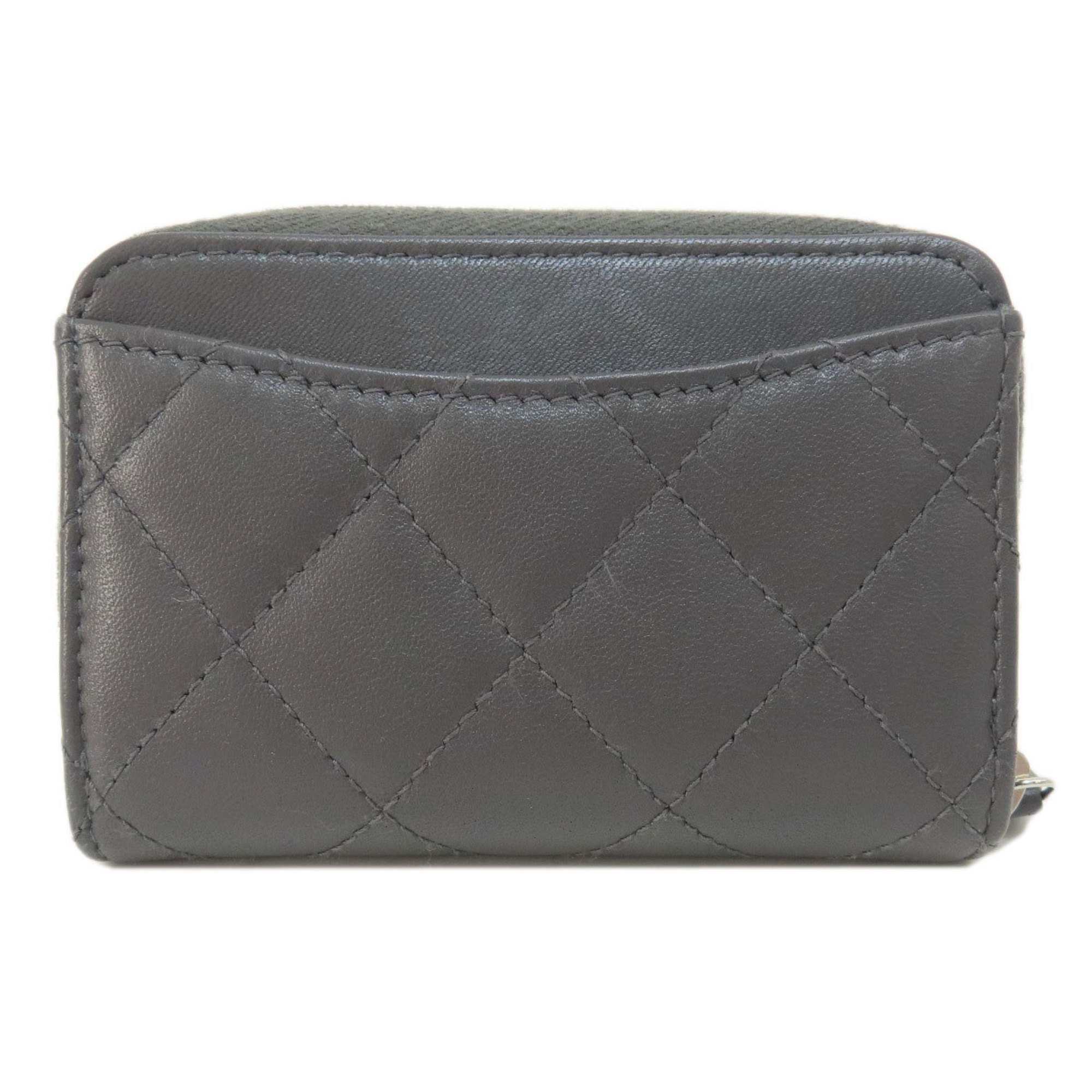 Chanel Matelasse Coco Mark Wallet/Coin Case Calf Leather Women's