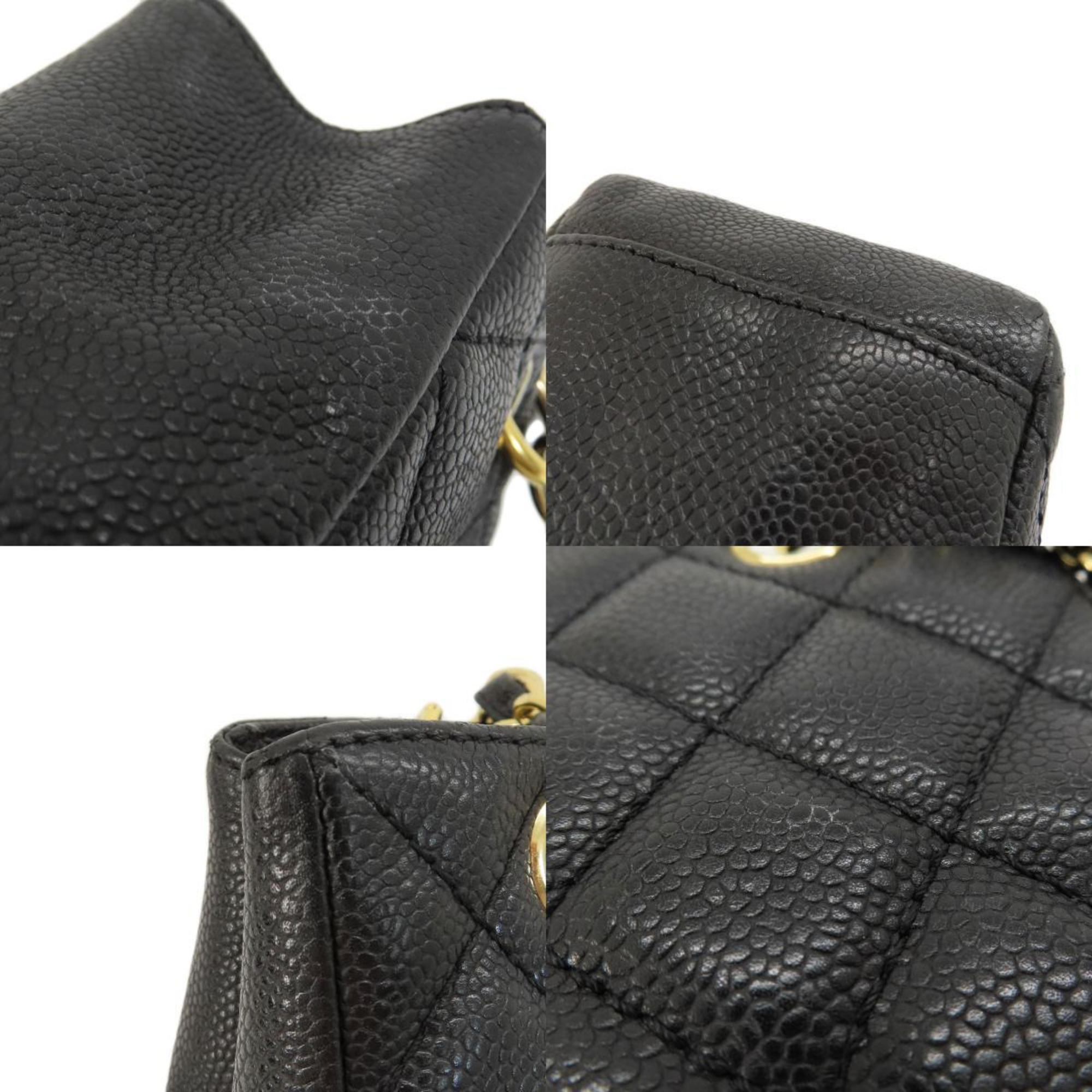 Chanel Chain Shoulder Matelasse Handbag Caviar Skin Women's