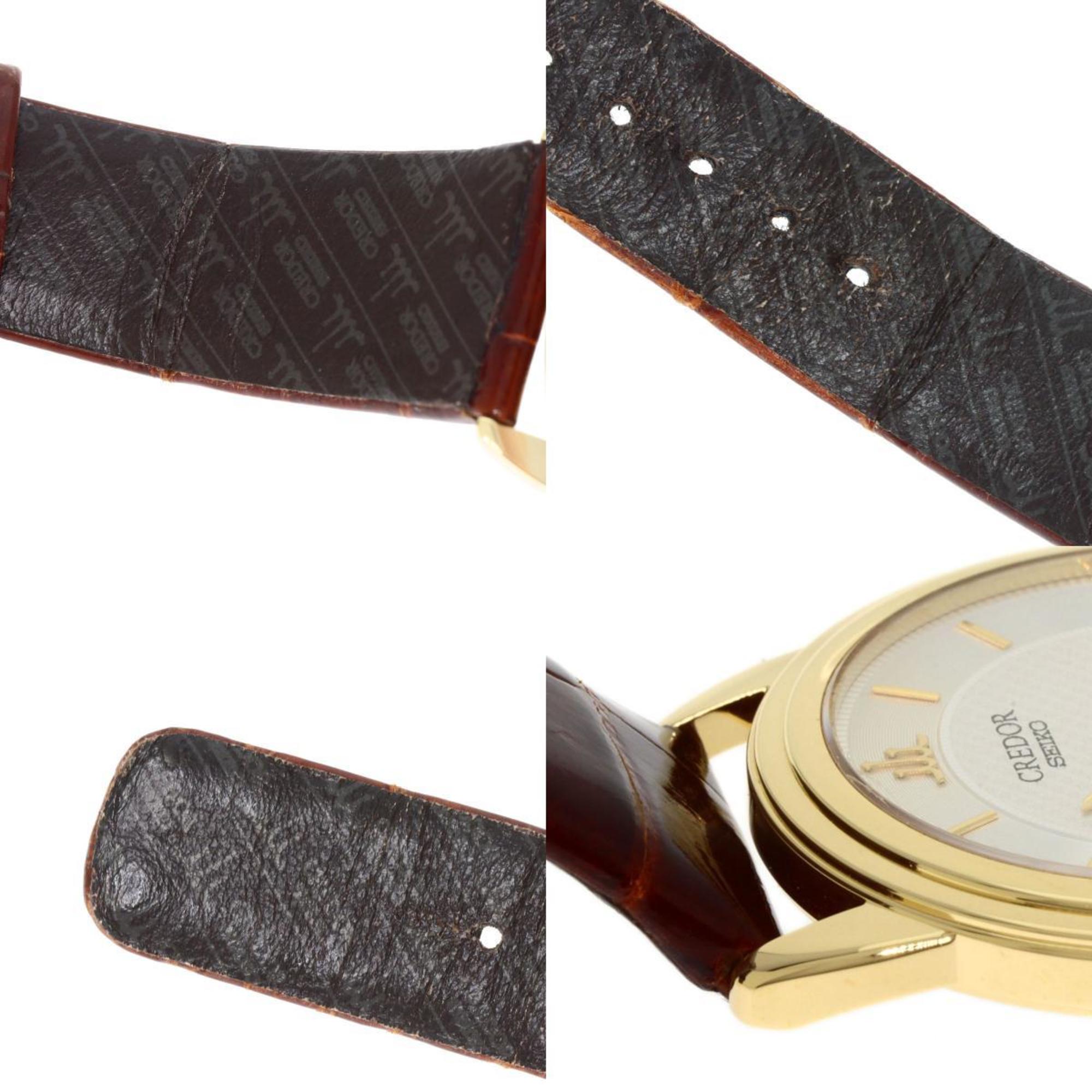 Seiko GTAW012 8J80-7020 Wristwatch, 18K Yellow Gold, Leather, Men's
