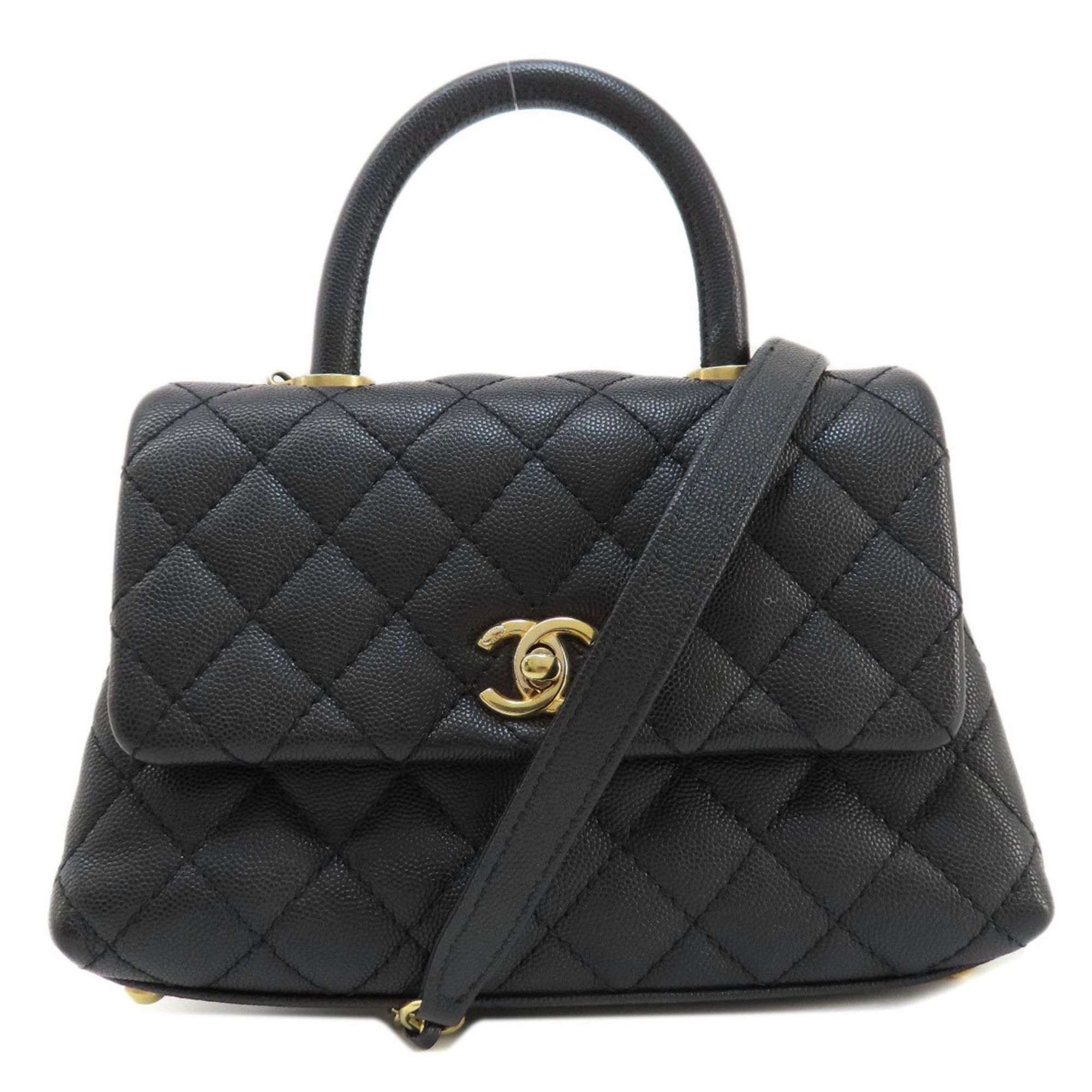 Chanel Matelasse Handbag Caviar Skin Women's