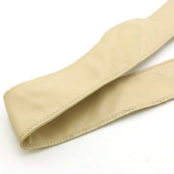 CHANEL Coco Mark Shoulder Bag Leather Light Beige